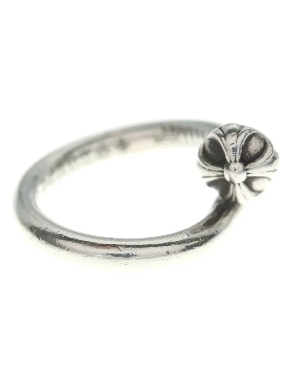 Chrome Hearts Nail Crsball Cross Ball Ring Silver